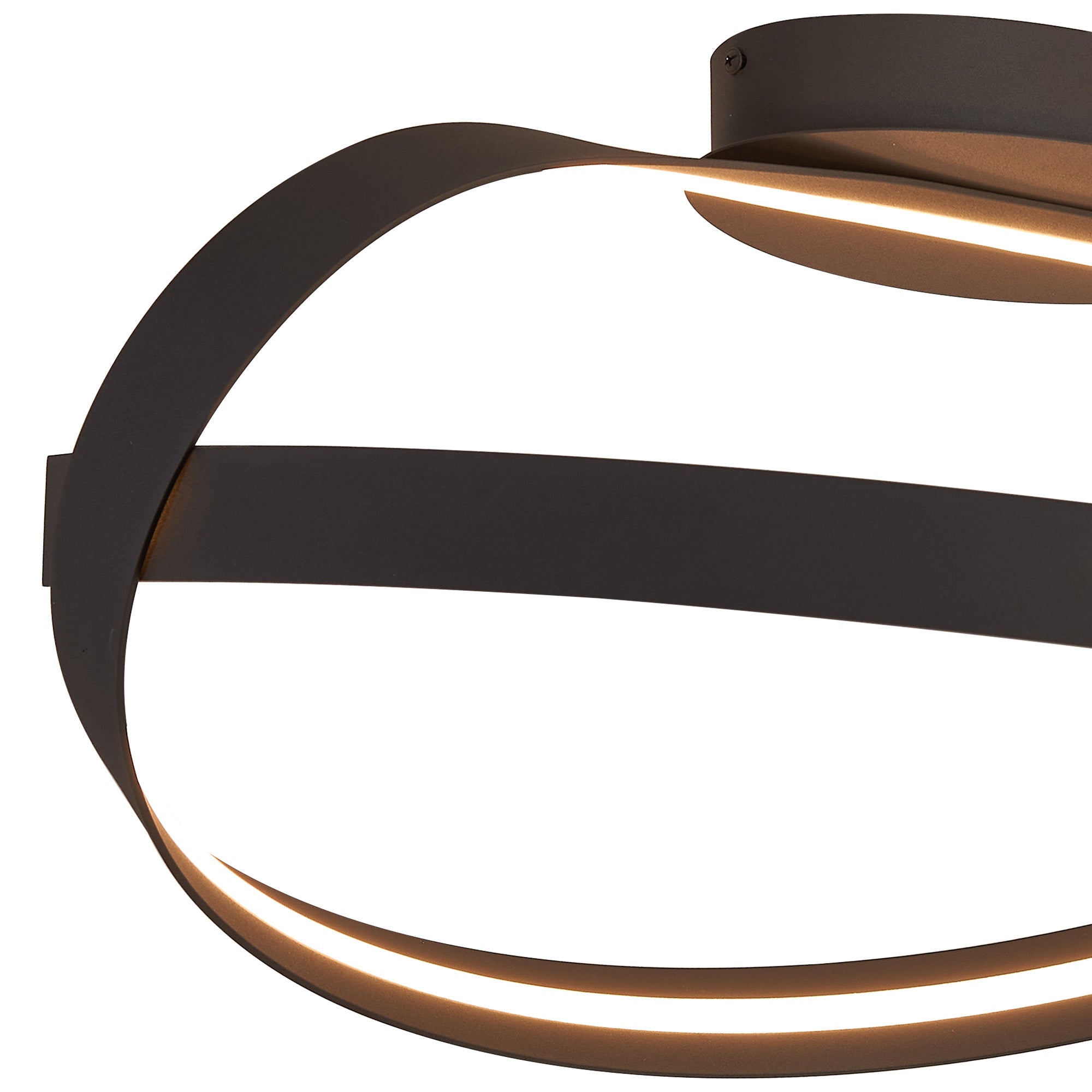 Knot Loop Semi Flush Ceiling Light, 1 x 34W LED, Triac Dimmable, 3000K, 1900lm