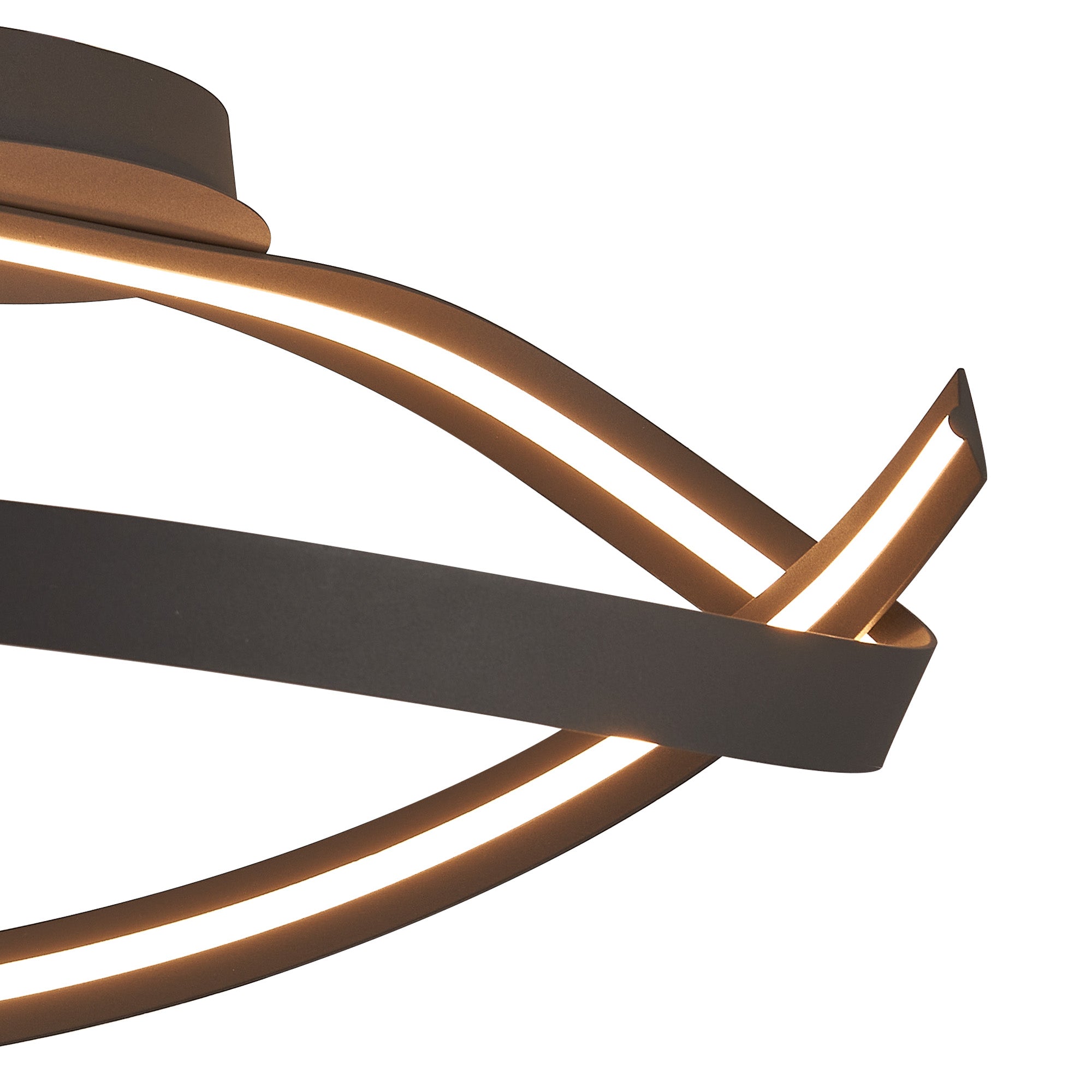 Knot Loop Semi Flush Ceiling Light, 1 x 34W LED, Triac Dimmable, 3000K, 1900lm