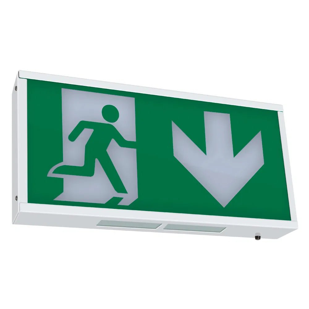 Crompton Lamps - Krios Emergency Wall Light With Downwards Arrow, LED 1.8W, 6000K - 7000K - Luminosity Designs Ltd