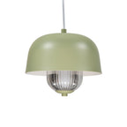 Oaks Lighting - Lalla Small Single Modern Pendant With Metal Curved Framework, Ribbed Prismatic Glass and Integrated LED - Luminosity Designs Ltd