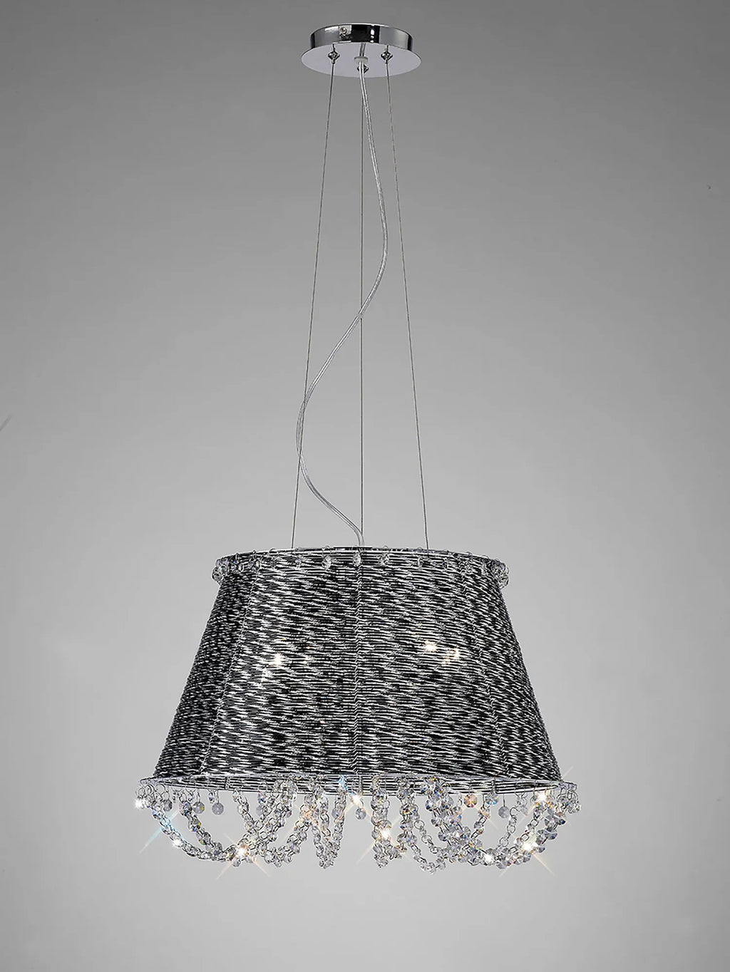 Diyas - Lanzo Pendant 4 Light E14 Black Chrome/Crystal (Diyas IL31121) - Luminosity Designs Ltd