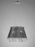 Diyas - Lanzo Pendant 4 Light E14 Black Chrome/Crystal (Diyas IL31121) - Luminosity Designs Ltd