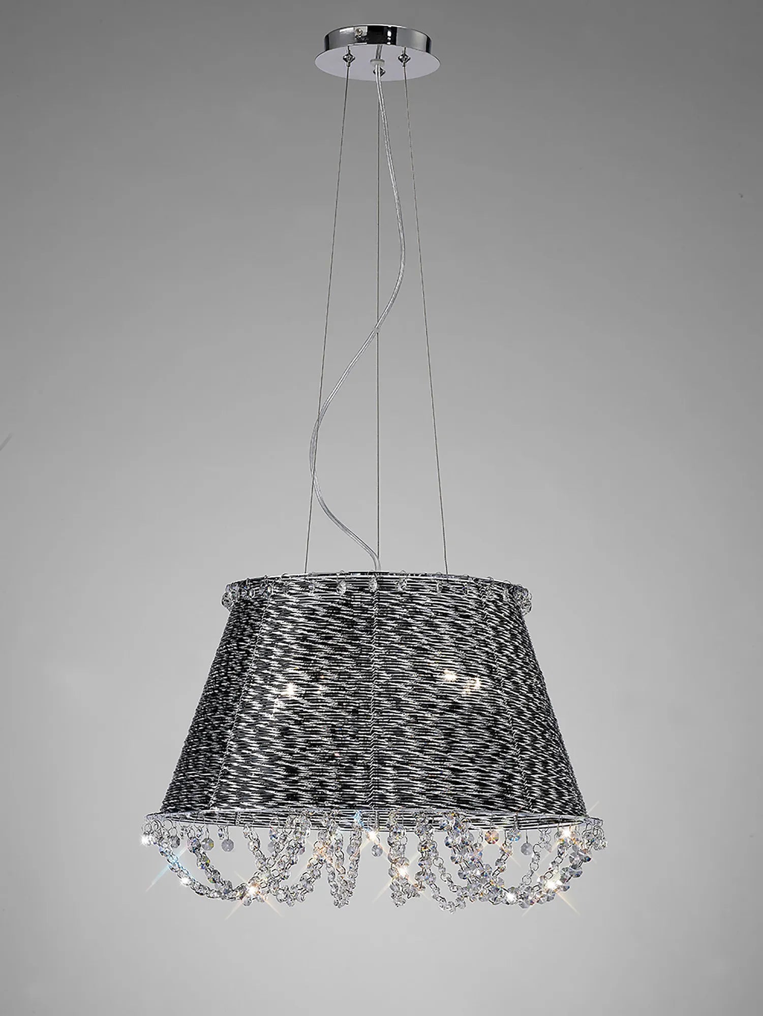 Diyas - Lanzo Pendant 4 Light E14 Black Chrome/Crystal (Diyas IL31121) - Luminosity Designs Ltd