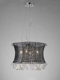 Diyas - Lanzo Pendant Round 4 Light E14 Black Chrome/Crystal (Diyas IL31120) - Luminosity Designs Ltd