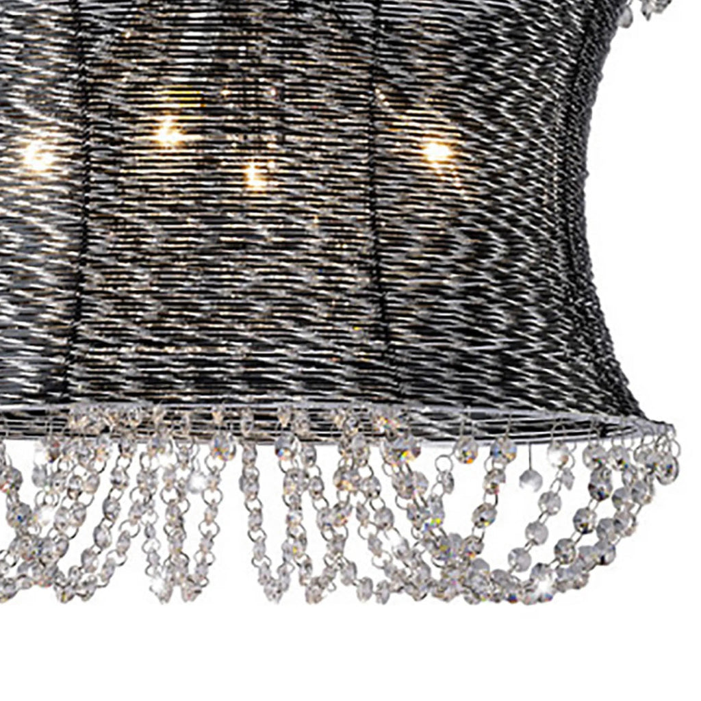 Diyas - Lanzo Pendant Round 4 Light E14 Black Chrome/Crystal (Diyas IL31120) - Luminosity Designs Ltd