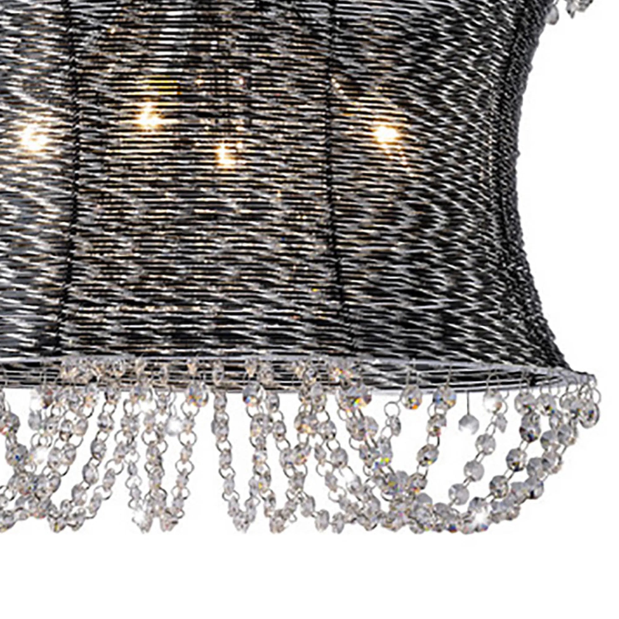 Diyas - Lanzo Pendant Round 4 Light E14 Black Chrome/Crystal (Diyas IL31120) - Luminosity Designs Ltd