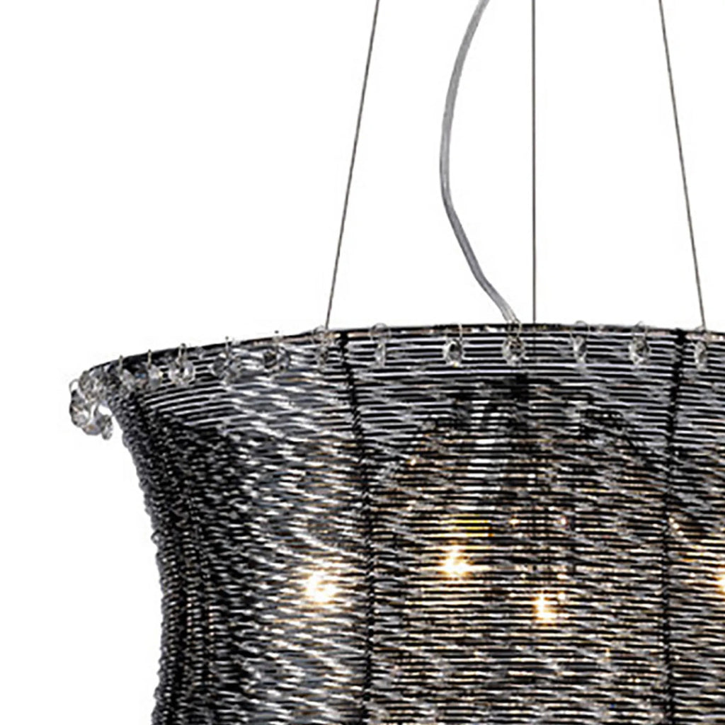 Diyas - Lanzo Pendant Round 4 Light E14 Black Chrome/Crystal (Diyas IL31120) - Luminosity Designs Ltd