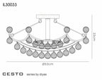 Diyas - Large Cesto Semi Flush Ceiling Light - Luminosity Designs Ltd