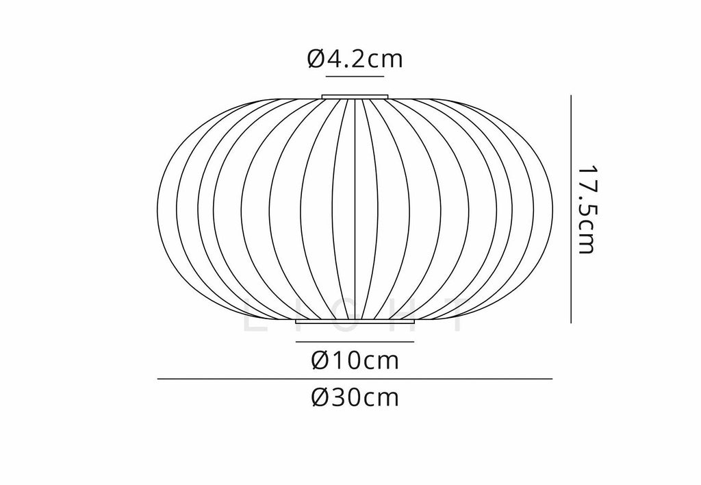 Luminosity Designs - Large Oval Pendulum Ribbed Glass Shades - Luminosity Designs Ltd