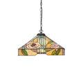 Large Tiffany Willow Pendant in Tiffany Glass & Dark Bronze Finish With Highlights (64384) - Luminosity Designs Ltd