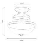 Oaks Lighting - Lars Antique Style Flush Fitting with Lantern Glass - Luminosity Designs Ltd