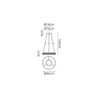 Lyra 40cm Round Pendant, 36W LED, Remote Control CCT Tuneable White 3000K-6000K, 2200lm,  Faux Leather