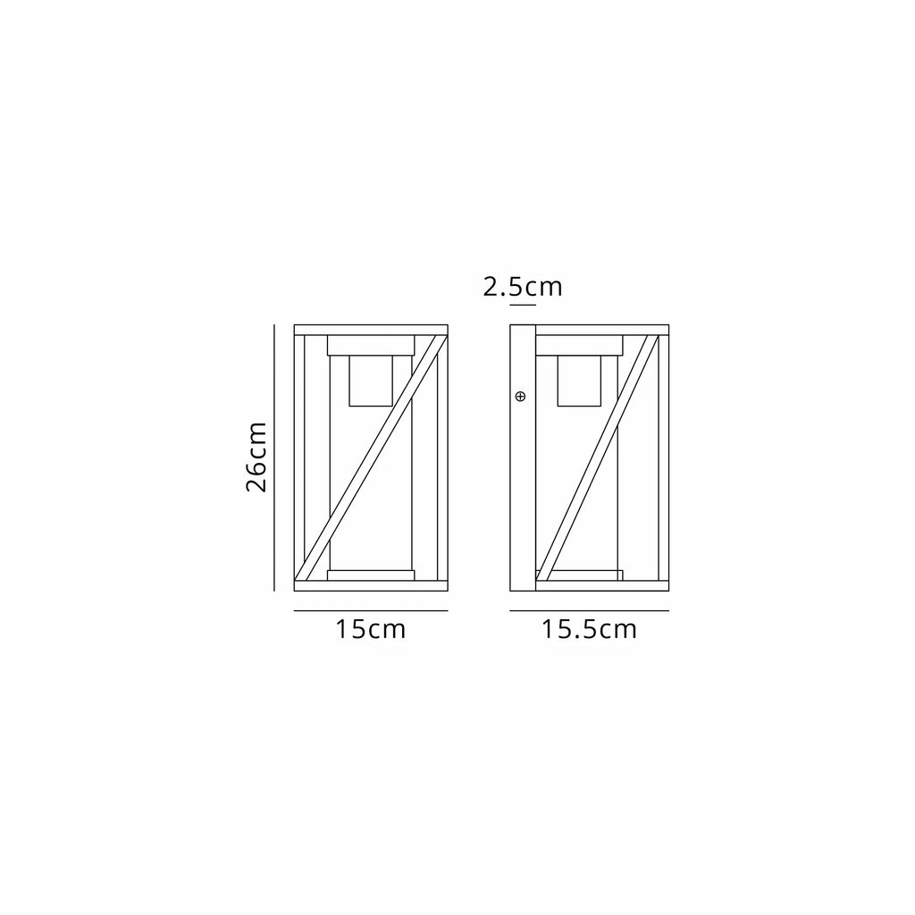 Spira Twisted Rectangle Flush Wall Lamp, 1 X E27, IP54, Satin Black/Clear Glass