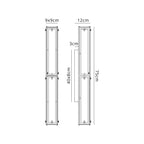 Sherlock 75cm Rectangular Wall Light, 4 Light E14, IP44, Painted Bronze with Faux Alabaster Glass