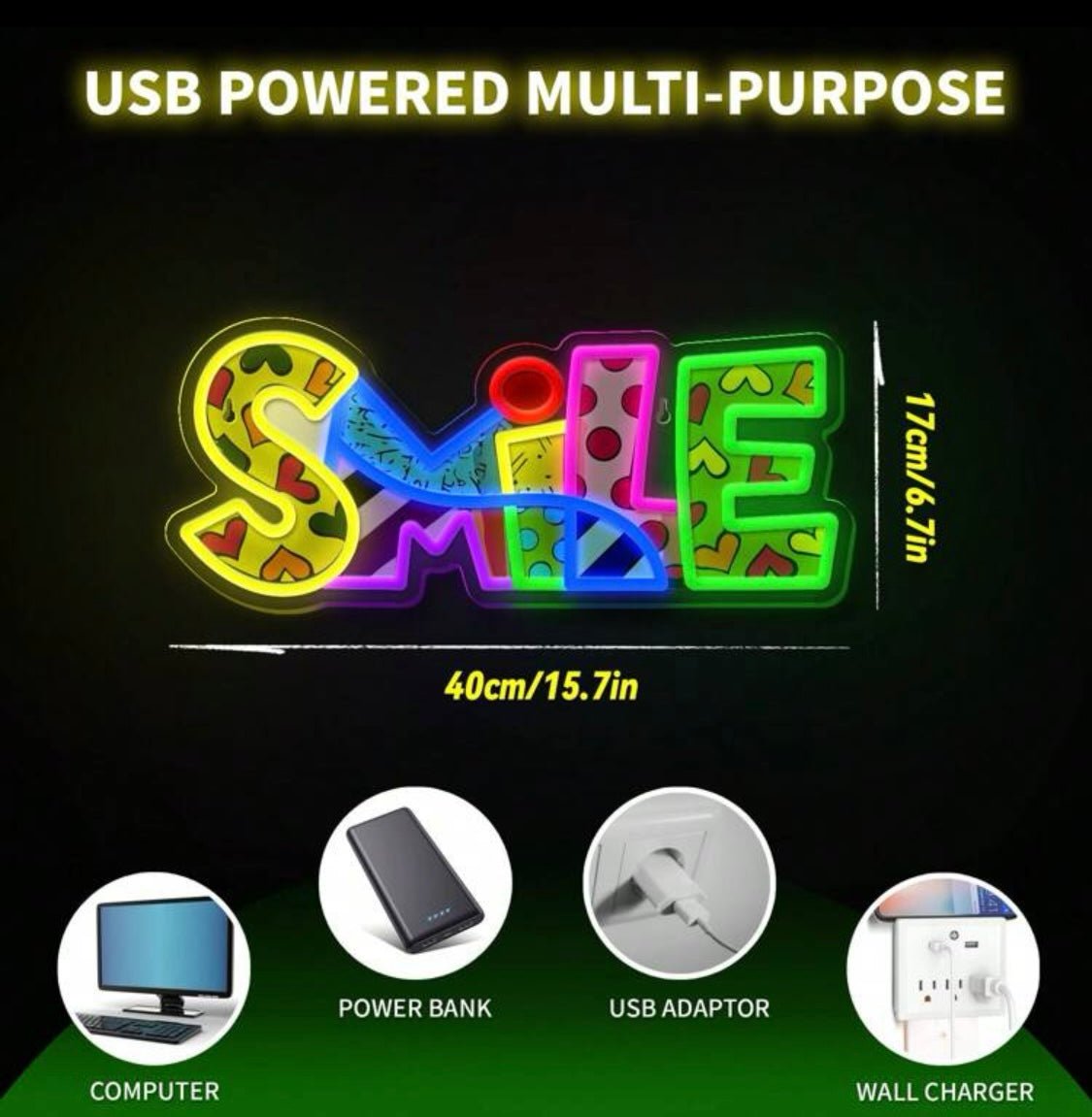 Luminosity Designs - Led Neon Smile Playroom Sign - Luminosity Designs Ltd