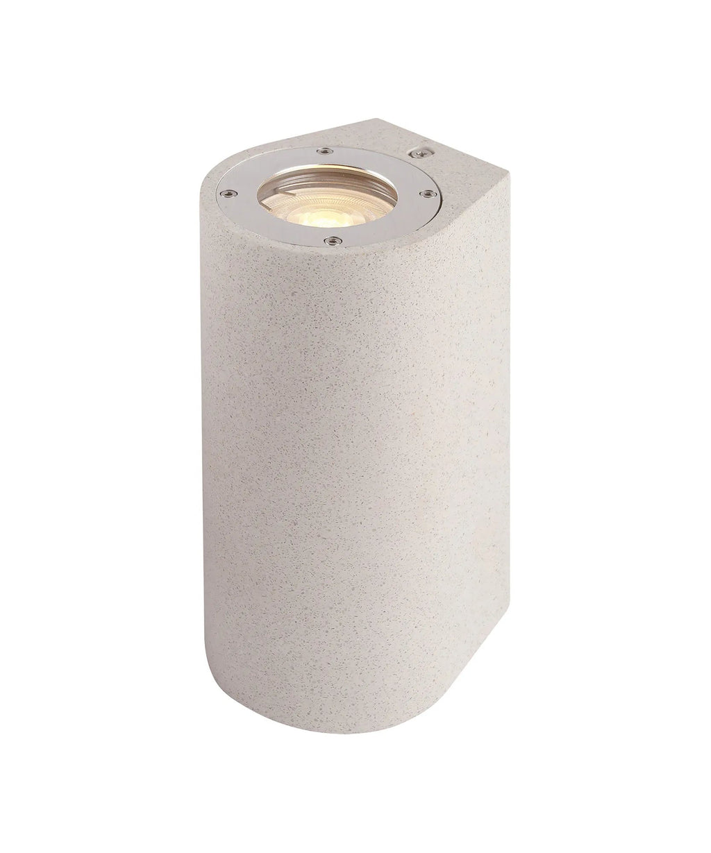 Mantra Fusion - Levi Natural Stone Round Wall Lamp, 2 x GU10 (Max 12W), IP65, 2yrs Warranty - Luminosity Designs Ltd