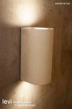 Mantra Fusion - Levi Natural Stone Round Wall Lamp, 2 x GU10 (Max 12W), IP65, 2yrs Warranty - Luminosity Designs Ltd