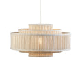 Oaks Lighting - Levin Vintage Style Concertina Non Electric Pendant Shade in Natural Linen - Luminosity Designs Ltd