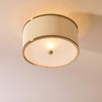 Endon - Lexi Art Deco Style Semi Flush Fitting with Pleated Shade and Glass Diffuser - Luminosity Designs Ltd