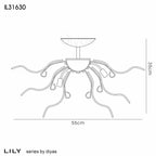 Diyas - Lily Ceiling 6 Light G9 Polished Chrome/Sand Glass (Diyas IL31630) - Luminosity Designs Ltd