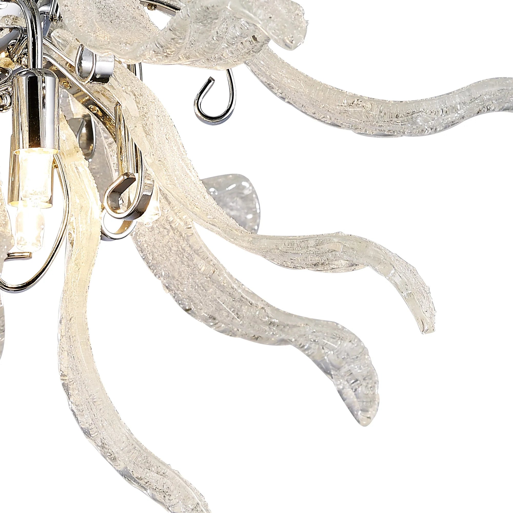 Diyas - Lily Ceiling 6 Light G9 Polished Chrome/Sand Glass (Diyas IL31630) - Luminosity Designs Ltd