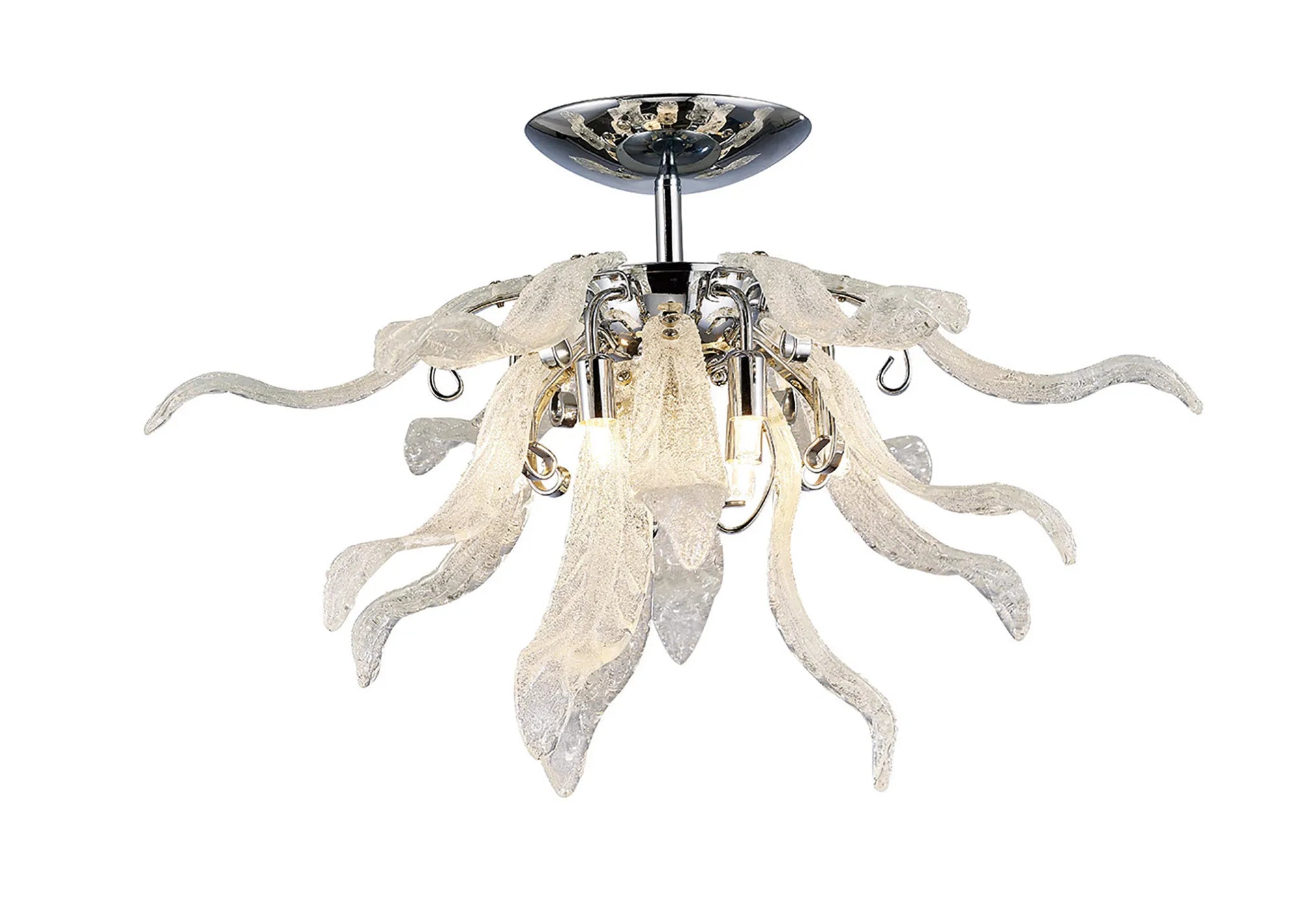 Diyas - Lily Ceiling 6 Light G9 Polished Chrome/Sand Glass (Diyas IL31630) - Luminosity Designs Ltd