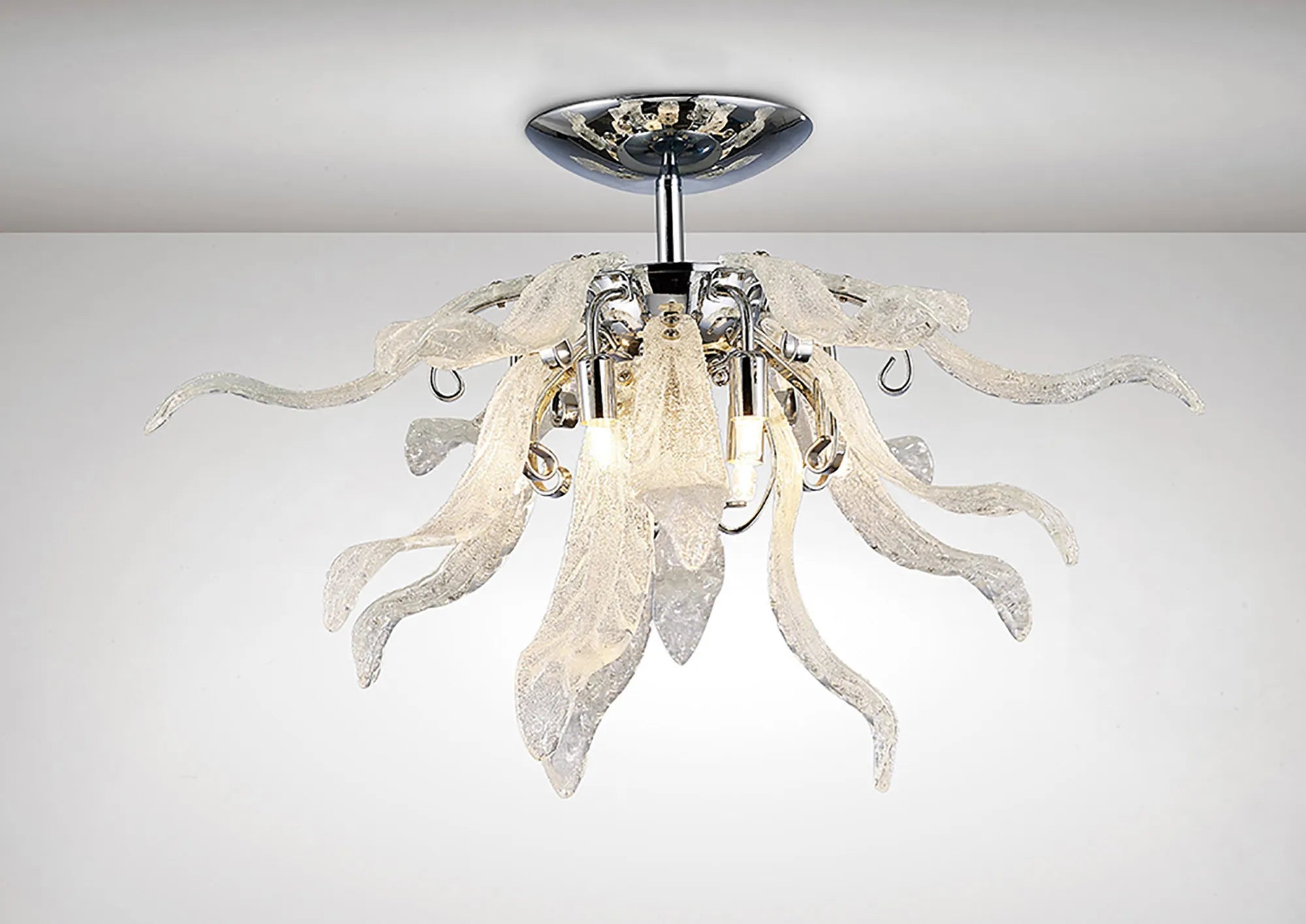 Diyas - Lily Ceiling 6 Light G9 Polished Chrome/Sand Glass (Diyas IL31630) - Luminosity Designs Ltd