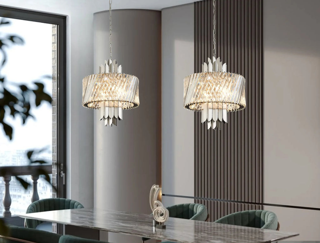 Lola 43cm Chandelier Art Deco Style Pendant, 6 x E14