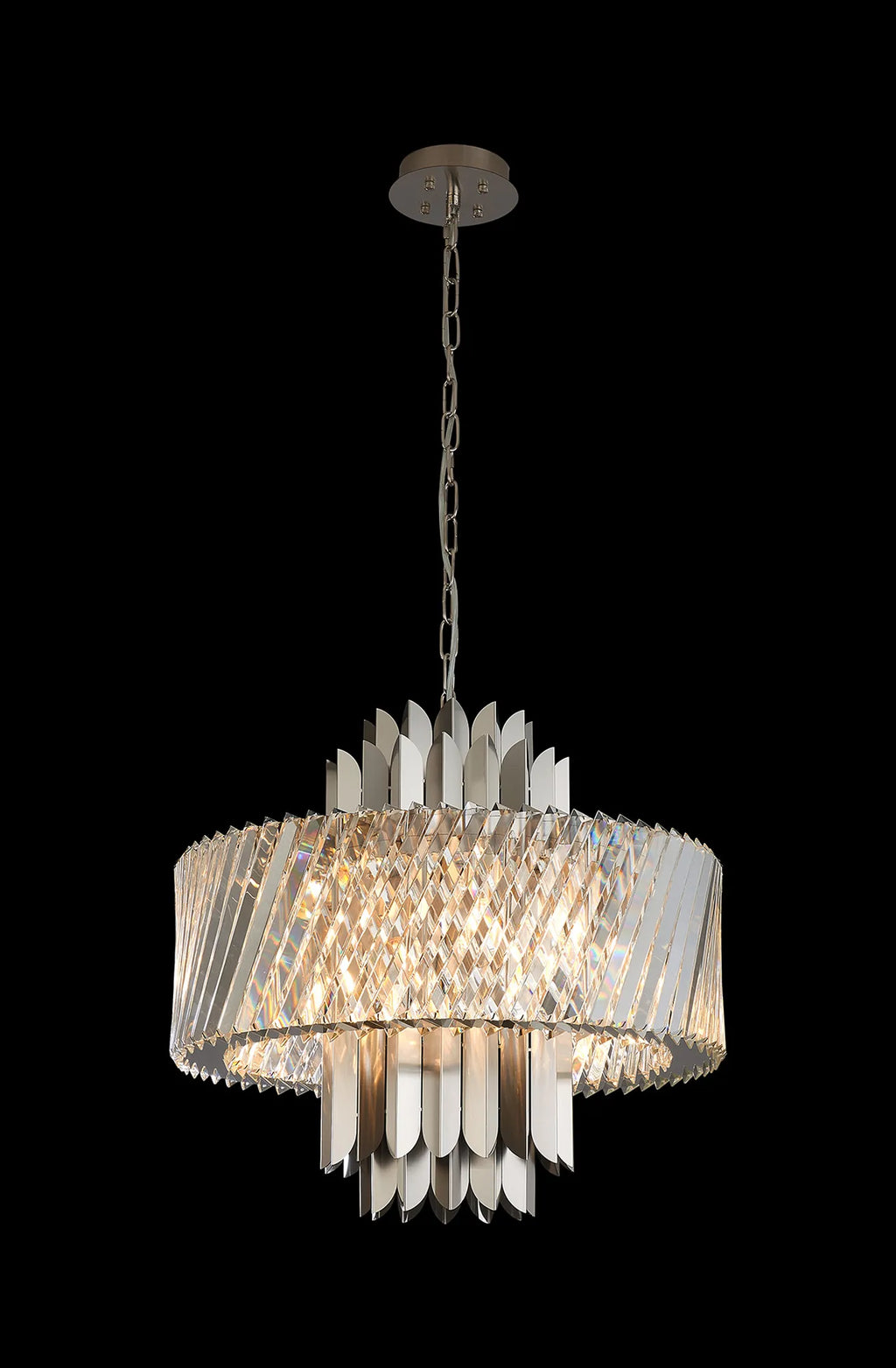 Lola 55cm Chandelier Art Deco Style Pendant, 9 x E14