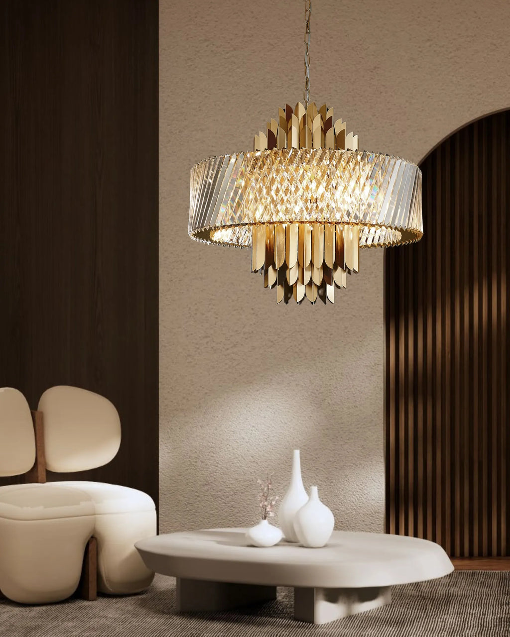 Lola 70cm Chandelier Art Deco Style Pendant, 13 x E14