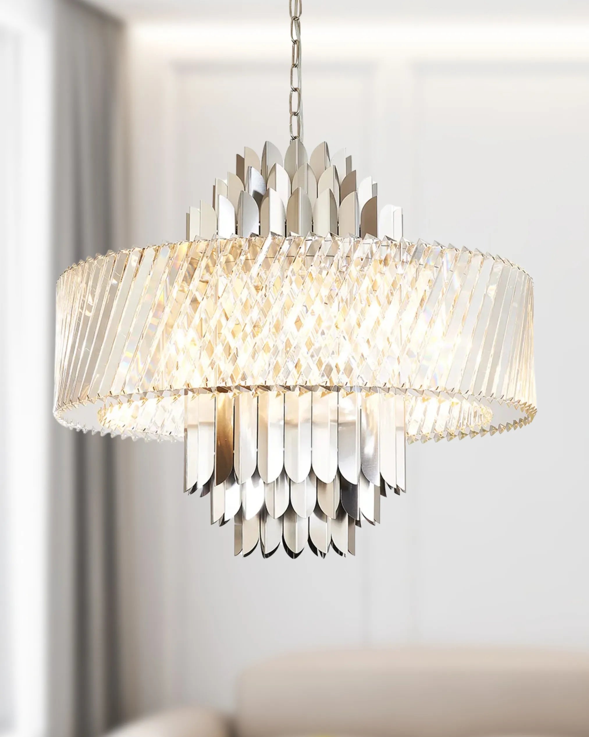 Lola 70cm Chandelier Art Deco Style Pendant, 13 x E14