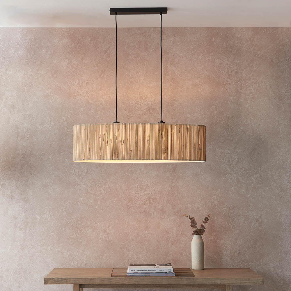 Endon - Longshore Linear Seagrass Pendant. 2 x E27 - Luminosity Designs Ltd