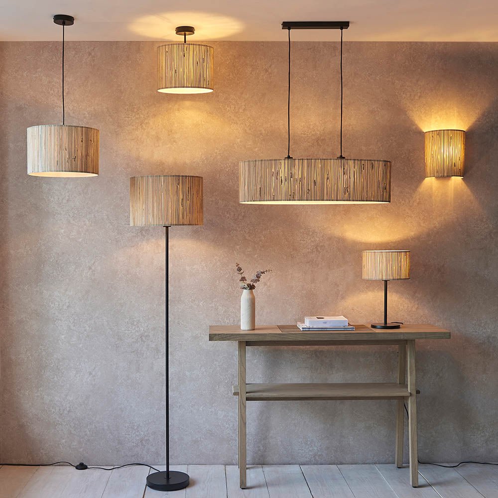 Endon - Longshore Linear Seagrass Pendant. 2 x E27 - Luminosity Designs Ltd