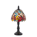 Tiffany - Lorette Mini Tiffany Table Lamp with Black Base , 1x E14 (Endon 64246) - Luminosity Designs Ltd