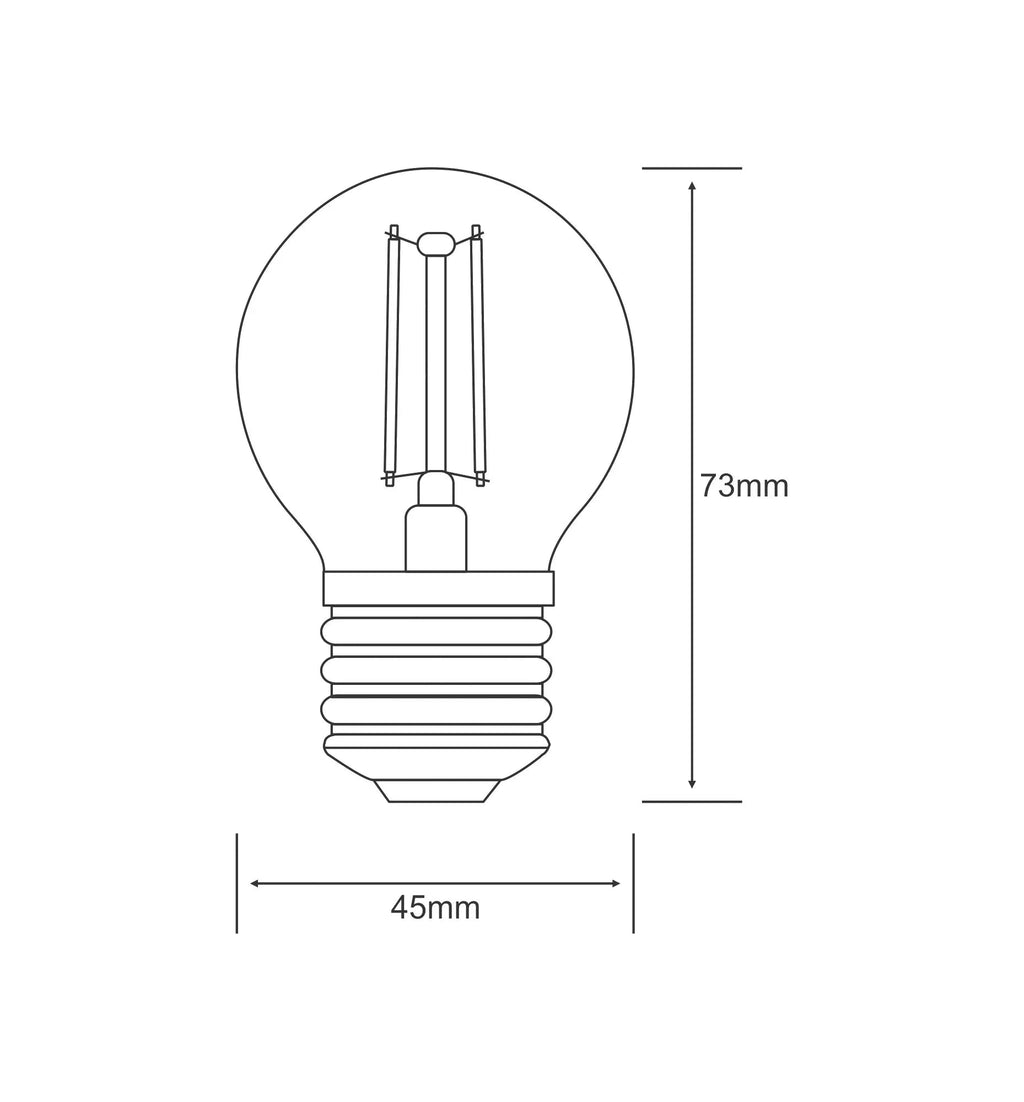Integral LED - Low Power Integral LED Ball E27 1.8W Warm White 2700K, 250lm 20w Equiv - Luminosity Designs Ltd