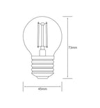 Integral LED - Low Power Integral LED Ball E27 1.8W Warm White 2700K, 250lm 20w Equiv - Luminosity Designs Ltd