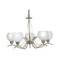 Luanda 5 Light Victorian Style Pendant with Metal Frame and Frosted Glass (Oaks 1063/5) - Luminosity Designs Ltd