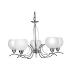 Luanda 5 Light Victorian Style Pendant with Metal Frame and Frosted Glass (Oaks 1063/5) - Luminosity Designs Ltd