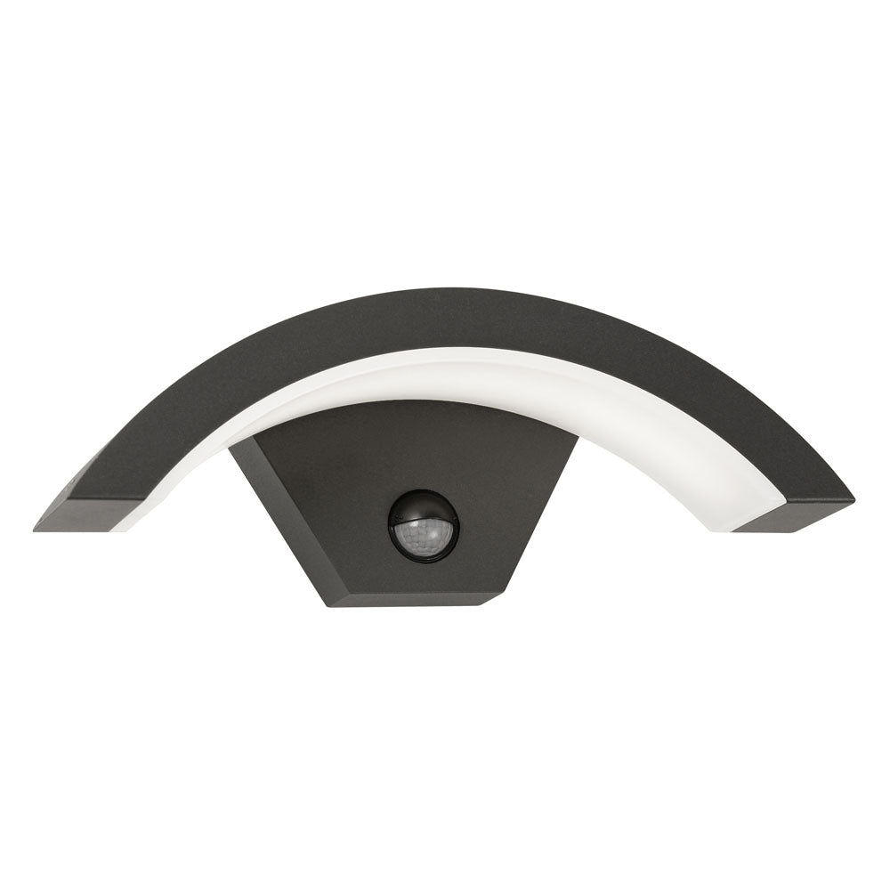Oaks Lighting - Lubon Exterior Wall Light With a Curved Diffuser and PIR Motion Sensor (174 DG Oaks) - Luminosity Designs Ltd