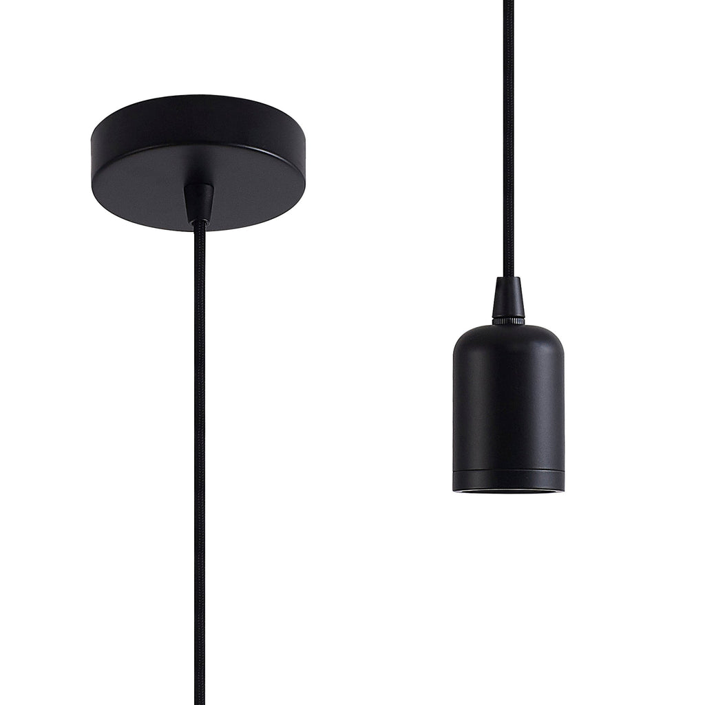 Luminosity Designs Ltd - Luminosity Single Modern Pendant with 1m Braided Cable and Deep Shade Ring for Thick Glass - Luminosity Designs Ltd