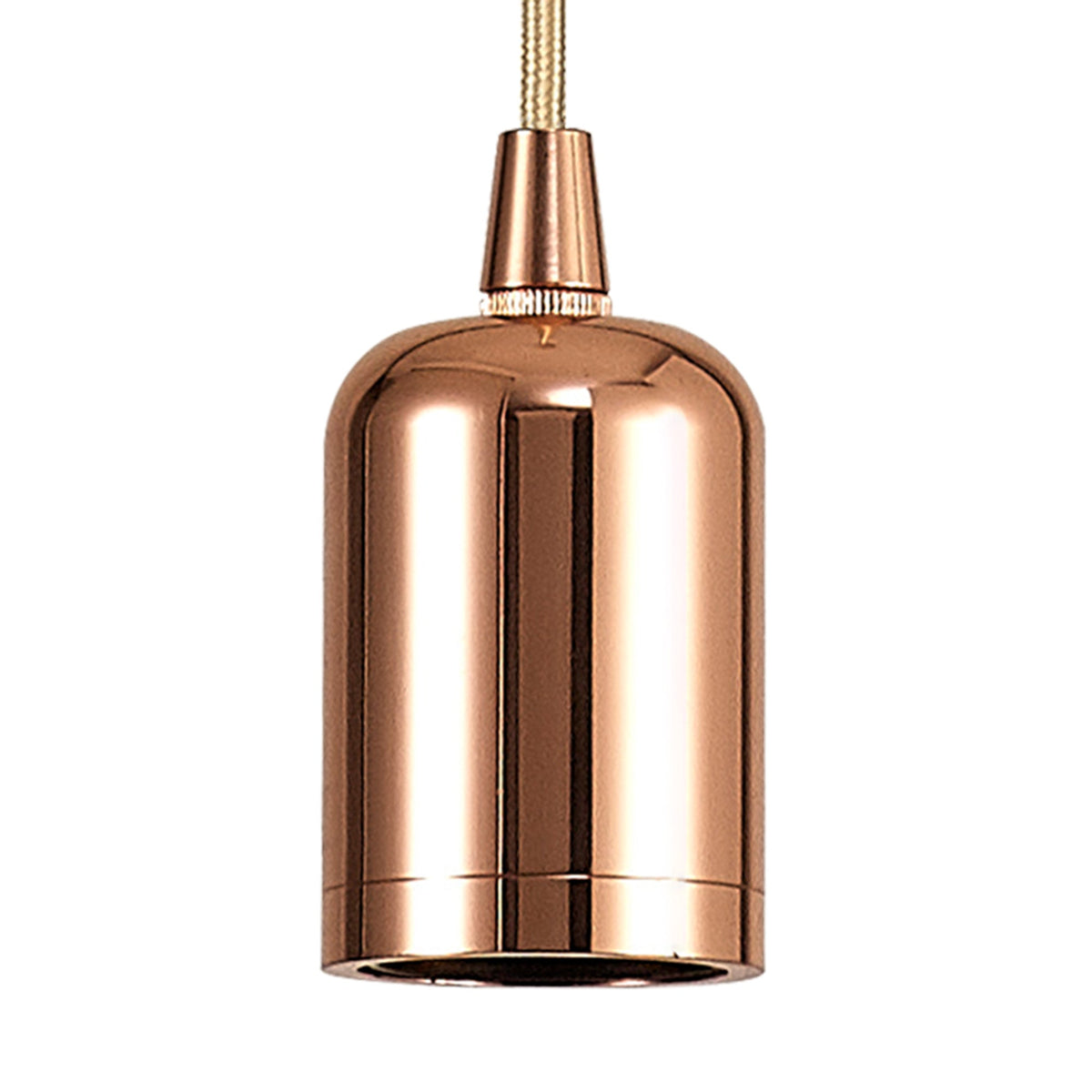 Luminosity Designs Ltd - Luminosity Single Modern Pendant with 1m Braided Cable and Deep Shade Ring for Thick Glass - Luminosity Designs Ltd