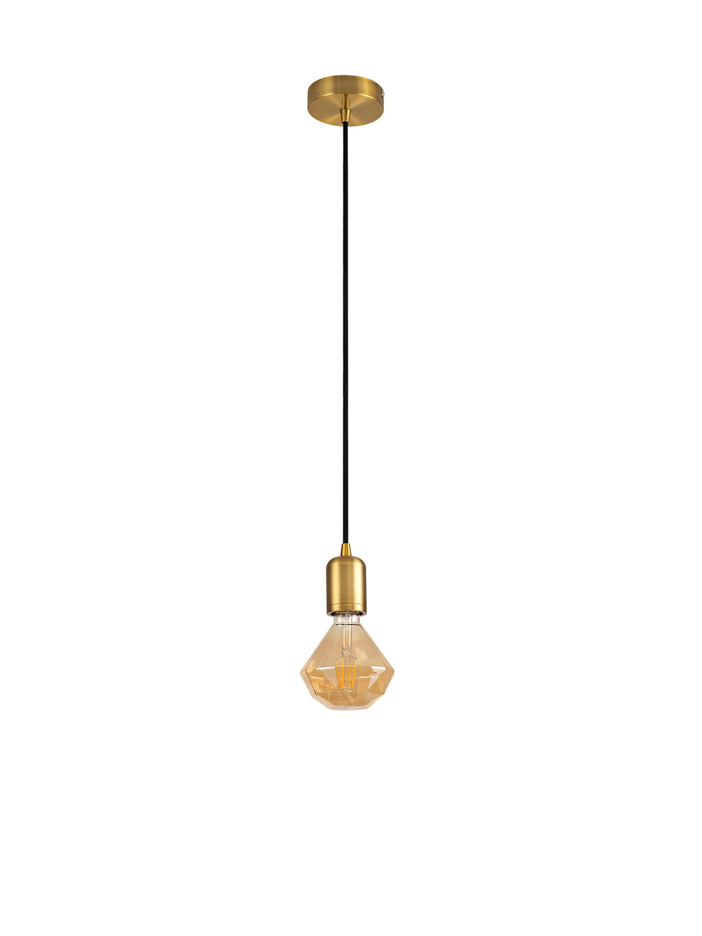 Luminosity Designs Ltd - Luminosity Single Modern Pendant with 1m Braided Cable and Deep Shade Ring for Thick Glass - Luminosity Designs Ltd
