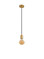 Luminosity Designs Ltd - Luminosity Single Modern Pendant with 1m Braided Cable and Deep Shade Ring for Thick Glass - Luminosity Designs Ltd