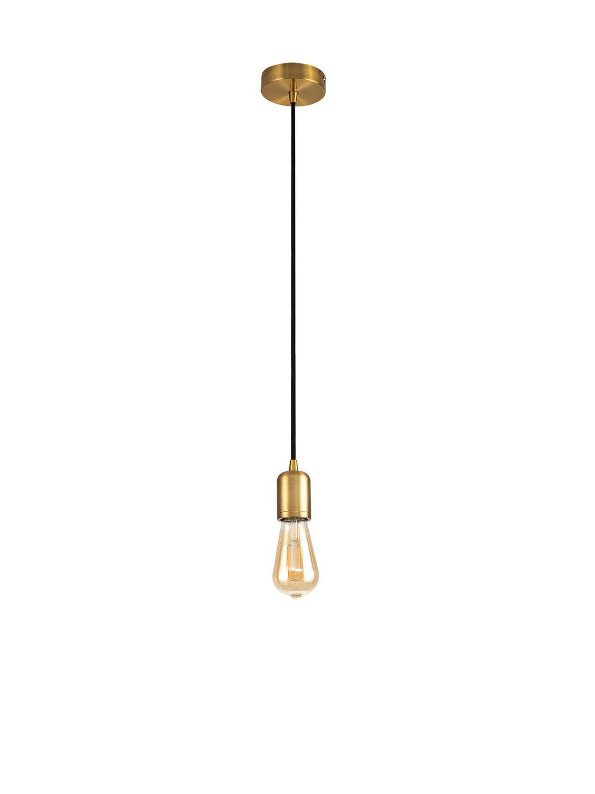 Luminosity Designs Ltd - Luminosity Single Modern Pendant with 1m Braided Cable and Deep Shade Ring for Thick Glass - Luminosity Designs Ltd