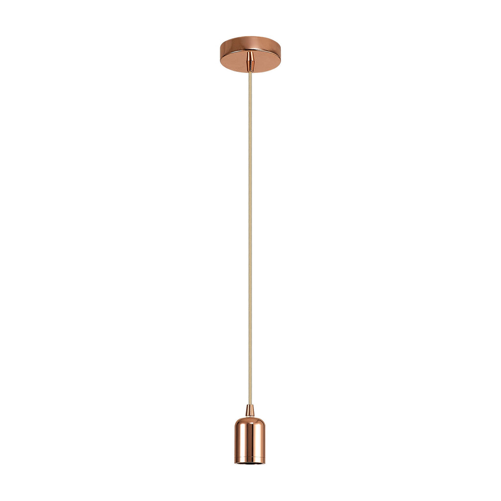 Luminosity Designs Ltd - Luminosity Single Modern Pendant with 1m Braided Cable and Deep Shade Ring for Thick Glass - Luminosity Designs Ltd