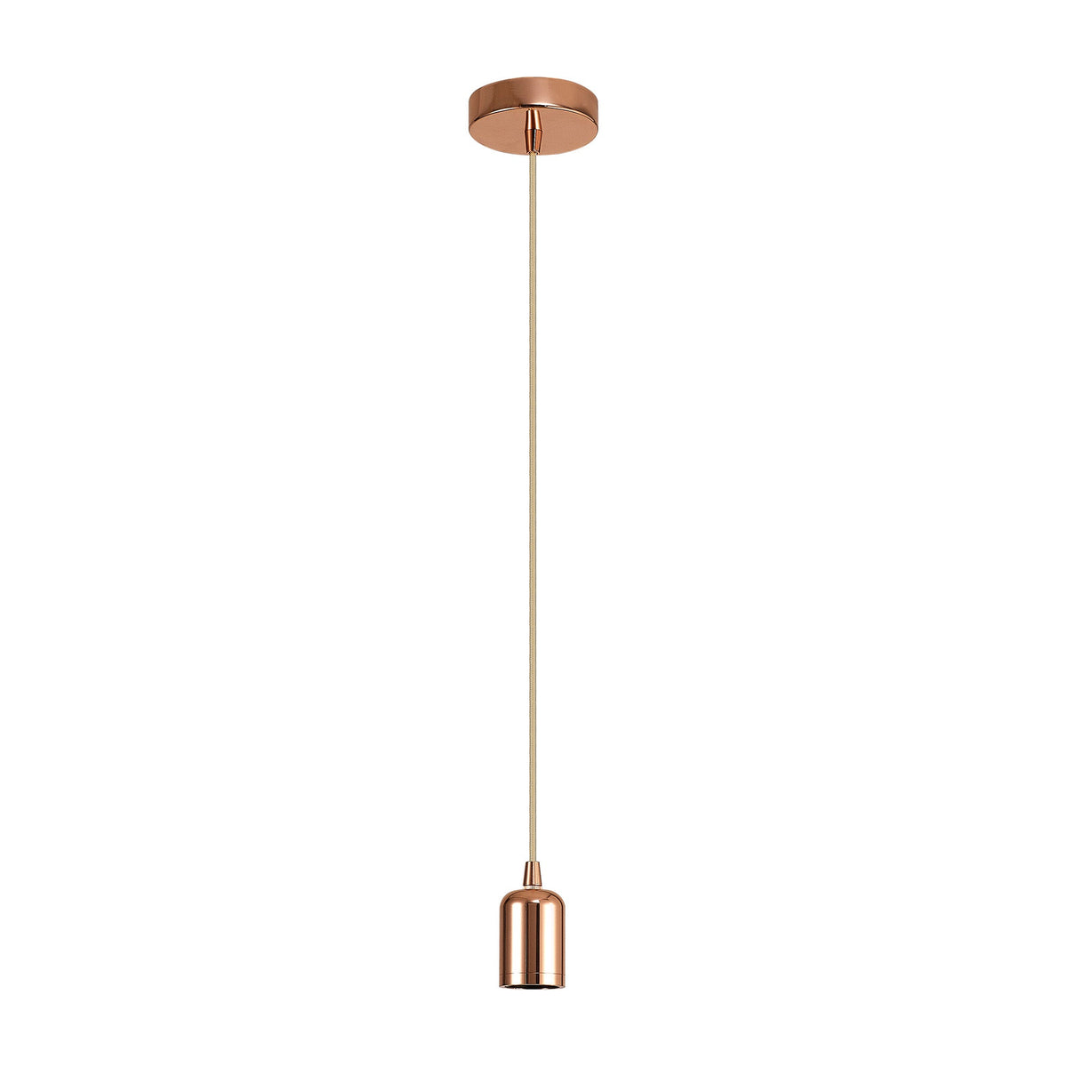 Luminosity Designs Ltd - Luminosity Single Modern Pendant with 1m Braided Cable and Deep Shade Ring for Thick Glass - Luminosity Designs Ltd