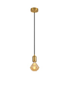 Luminosity Designs Ltd - Luminosity Single Modern Pendant with 1m Braided Cable and Deep Shade Ring for Thick Glass - Luminosity Designs Ltd