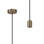 Luminosity Designs Ltd - Luminosity Single Modern Pendant with 1m Braided Cable and Deep Shade Ring for Thick Glass - Luminosity Designs Ltd