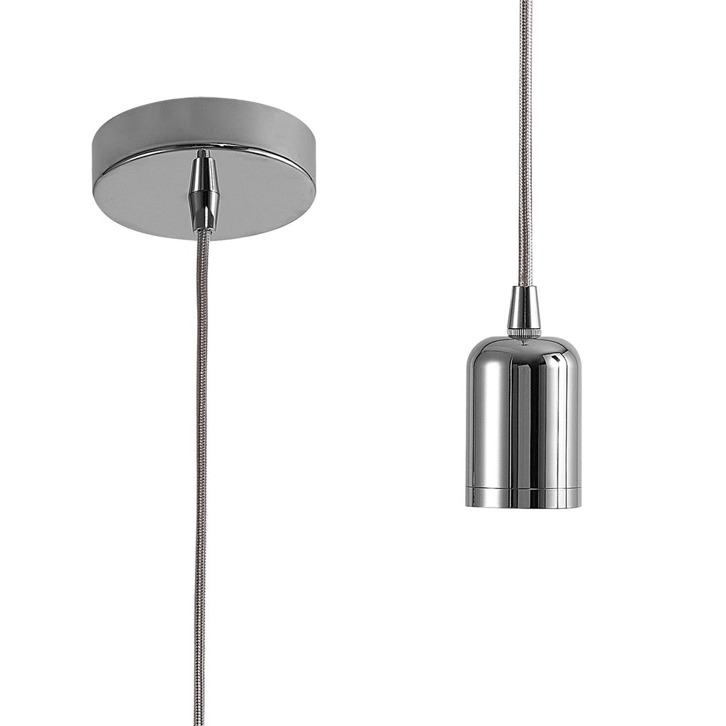 Luminosity Designs Ltd - Luminosity Single Modern Pendant with 1m Braided Cable and Deep Shade Ring for Thick Glass - Luminosity Designs Ltd