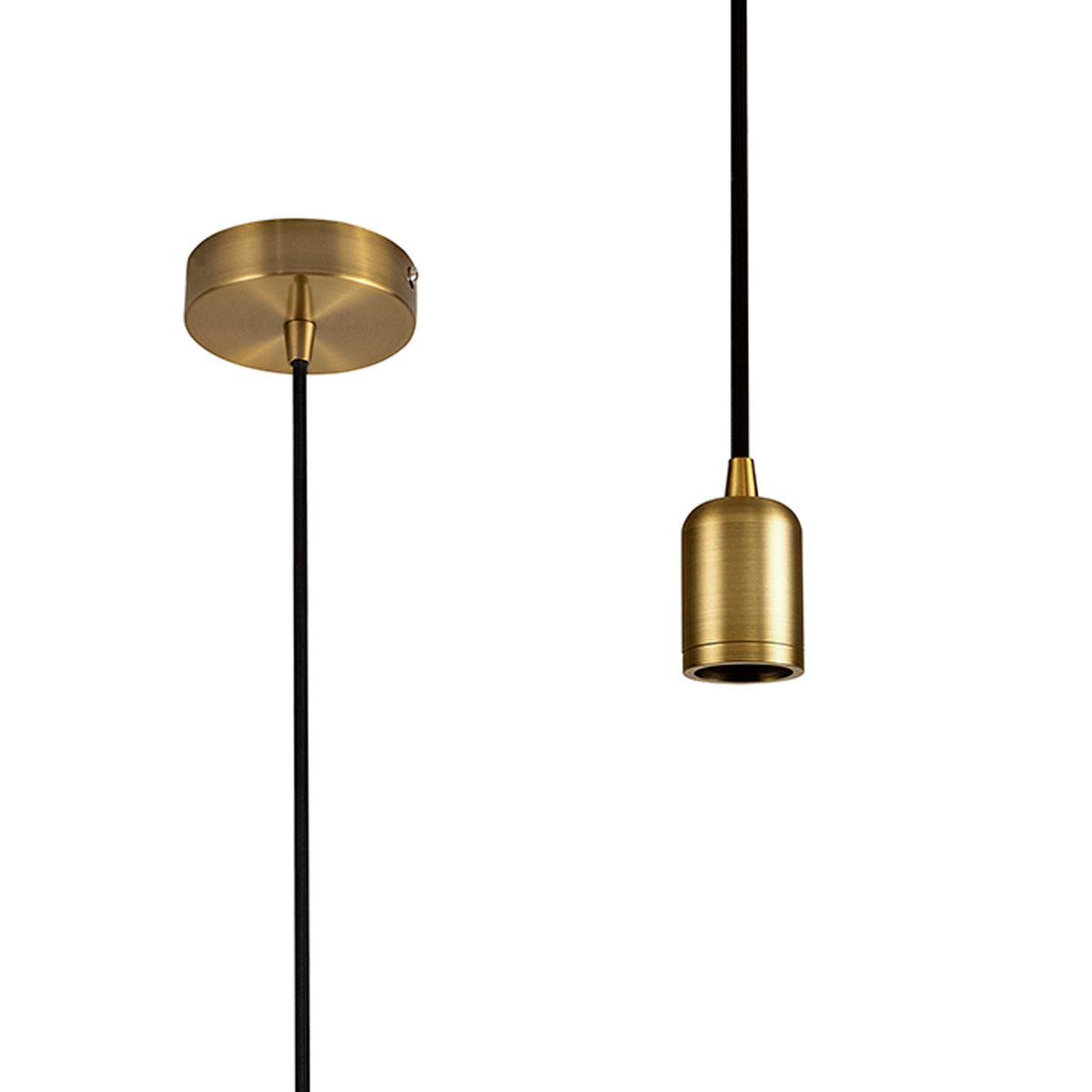 Luminosity Designs Ltd - Luminosity Single Modern Pendant with 1m Braided Cable and Deep Shade Ring for Thick Glass - Luminosity Designs Ltd